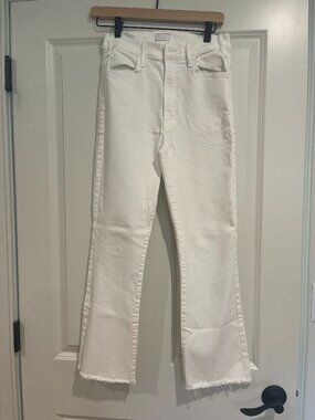 Mother Denim - The Hustler Ankle Fray - White Wash - Size 27